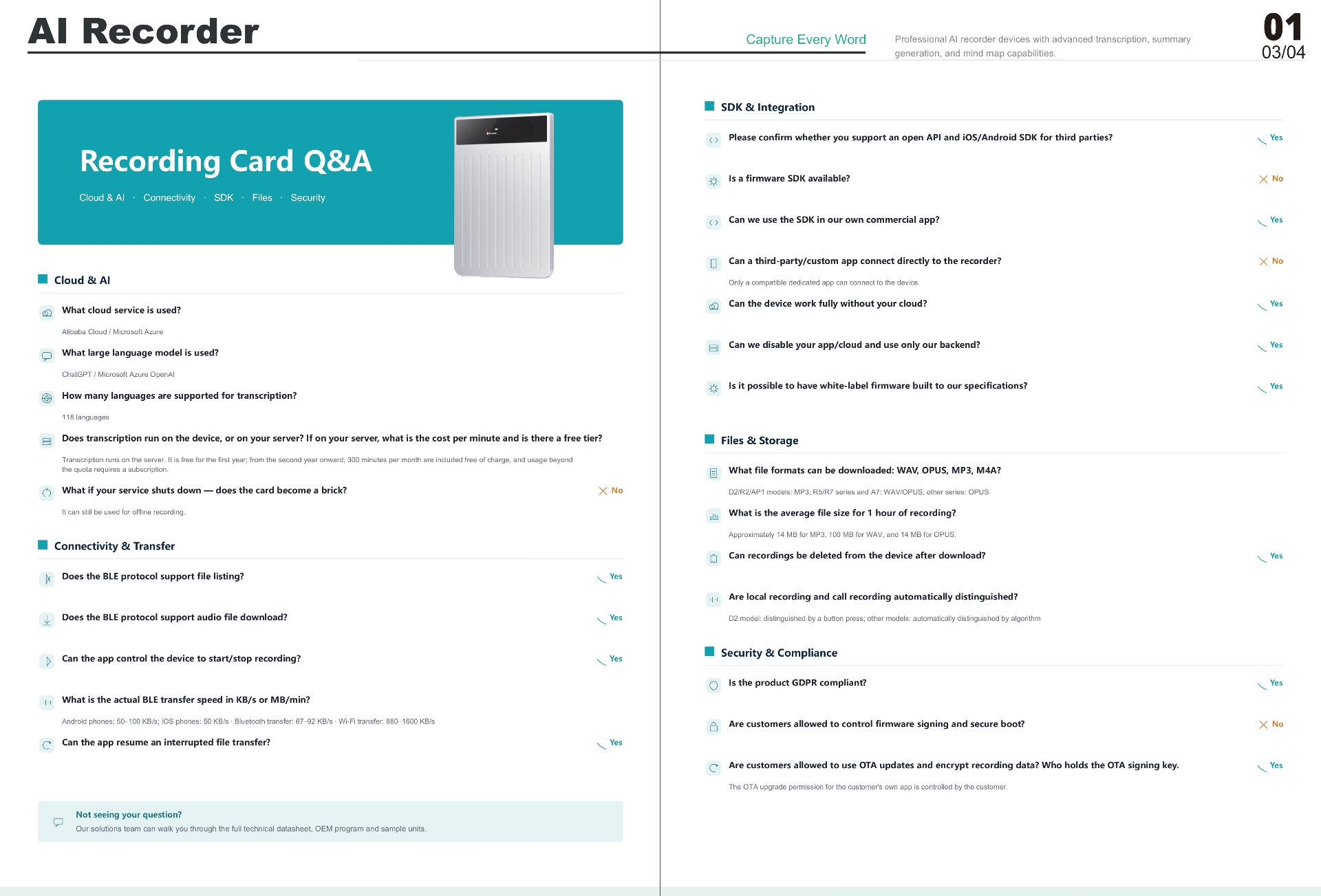 Recording Card Q&A: AI Voice Recorder Technical FAQ